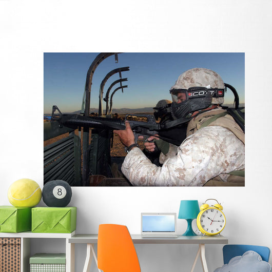 Rifleman Keeps Alert as Wall Decal
