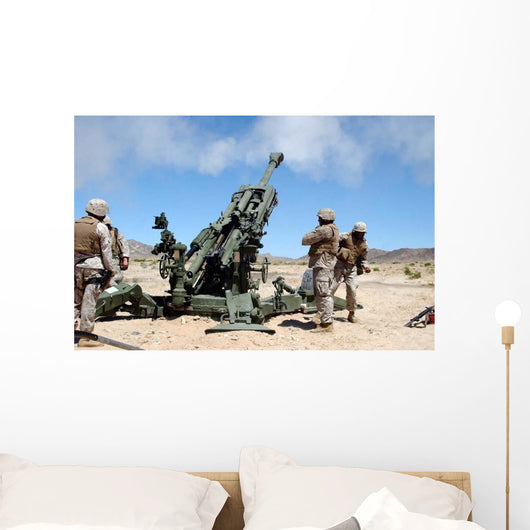 Artillerymen Fire-off round with Wall Decal