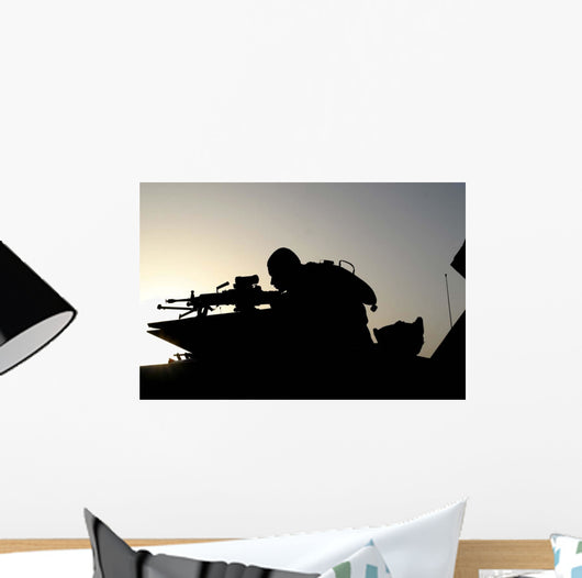 Silhouette Squad Automatic Weapon Wall Decal