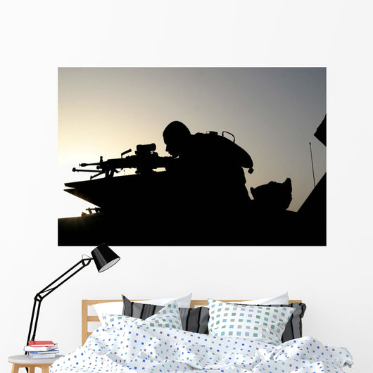 Silhouette Squad Automatic Weapon Wall Decal
