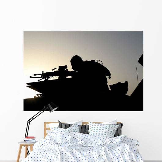 Silhouette Squad Automatic Weapon Wall Decal