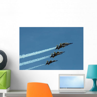Blue Angels Perform Aerial Wall Decal shown on a wall