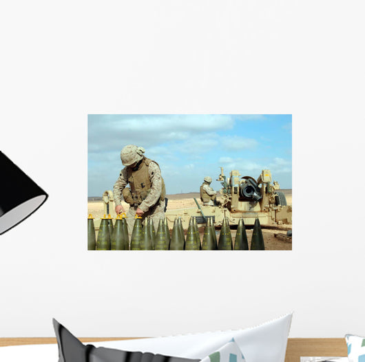 Us Marine Prepares Howitzer Wall Decal