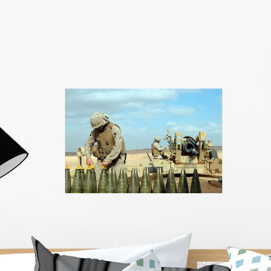 Us Marine Prepares Howitzer Wall Decal