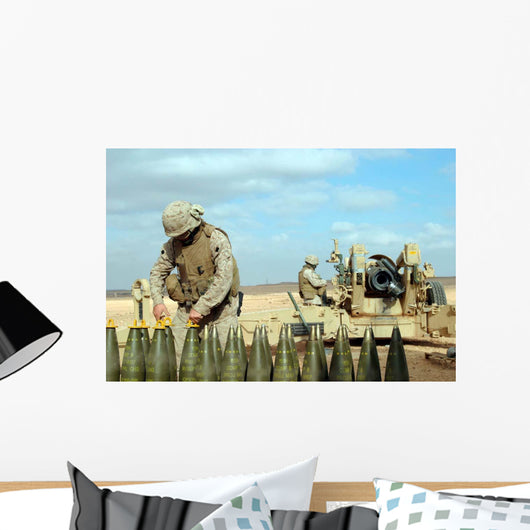 Us Marine Prepares Howitzer Wall Decal