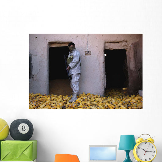 Iraqi Army Soldier Checks Wall Decal
