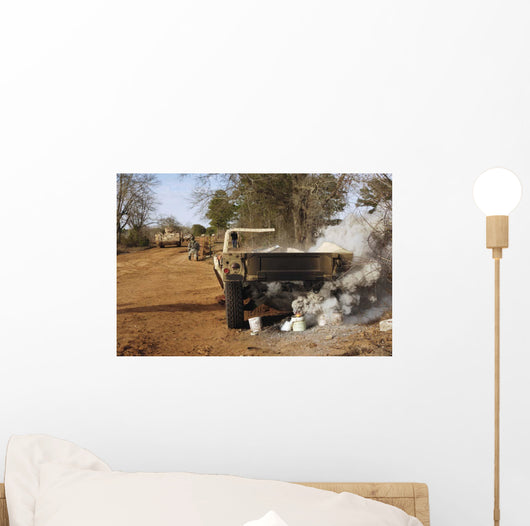 Humvee Burns after Simulated Wall Decal