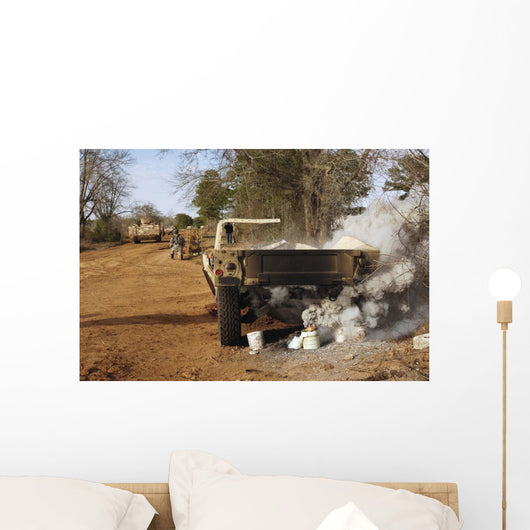 Humvee Burns after Simulated Wall Decal