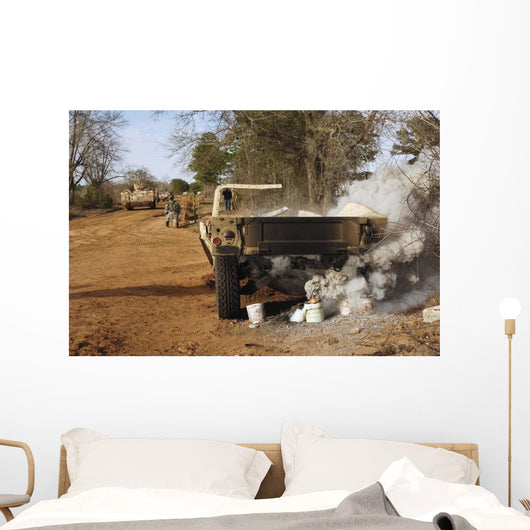 Humvee Burns after Simulated Wall Decal