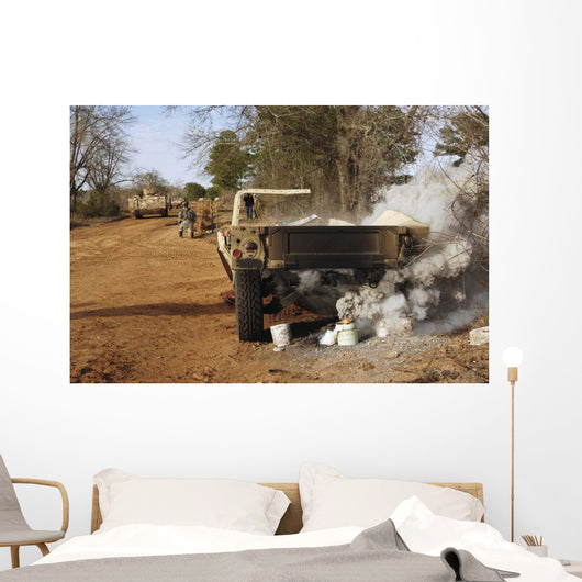 Humvee Burns after Simulated Wall Decal