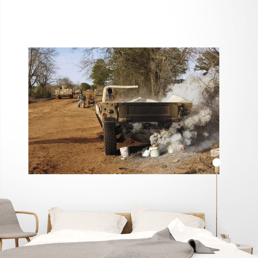 Humvee Burns after Simulated Wall Decal