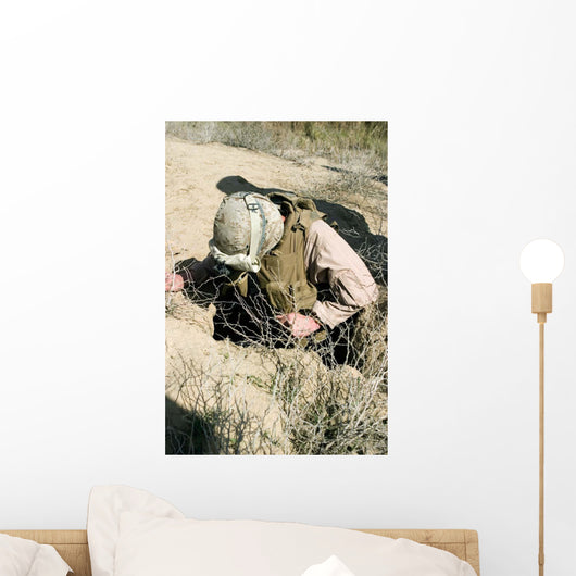 Us Marine Jumps down Wall Decal
