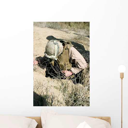 Us Marine Jumps down Wall Decal