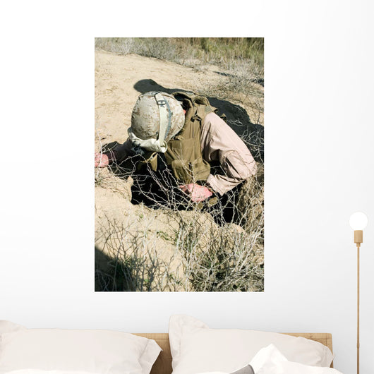 Us Marine Jumps down Wall Decal