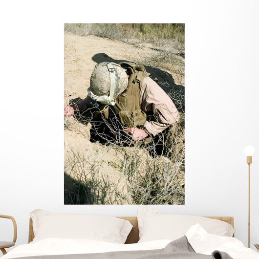 Us Marine Jumps down Wall Decal