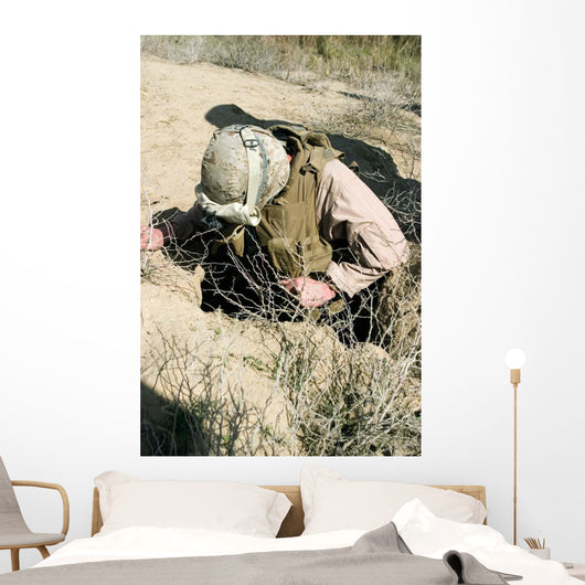 Us Marine Jumps down Wall Decal