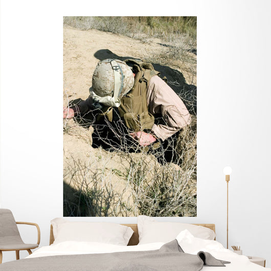 Us Marine Jumps down Wall Decal