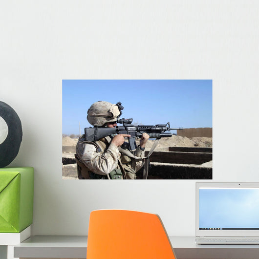 Us Marine Sites through Wall Decal