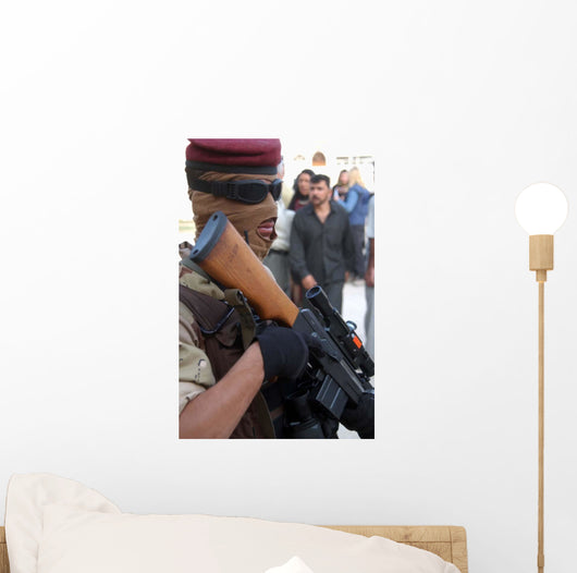 Armed Iraqi Army Guard Wall Decal Design 1