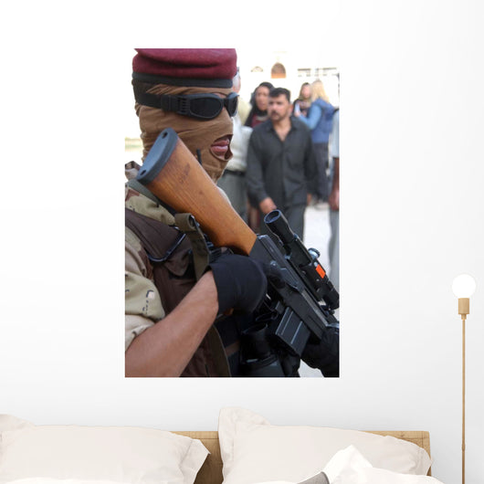 Armed Iraqi Army Guard Wall Decal Design 1