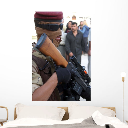 Armed Iraqi Army Guard Wall Decal Design 1