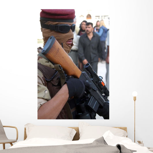 Armed Iraqi Army Guard Wall Decal Design 1