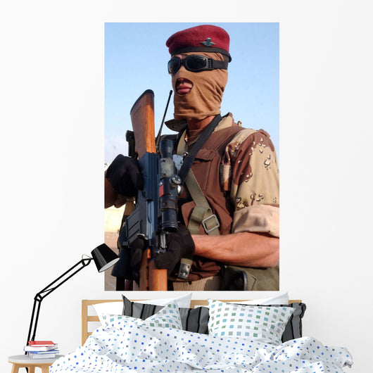 Armed Iraqi Army Guard Wall Decal Design 2