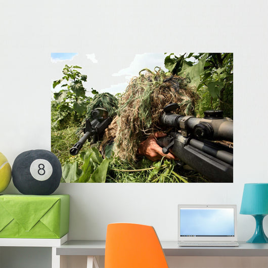 Soldiers Dressed Ghillie Suits Wall Decal