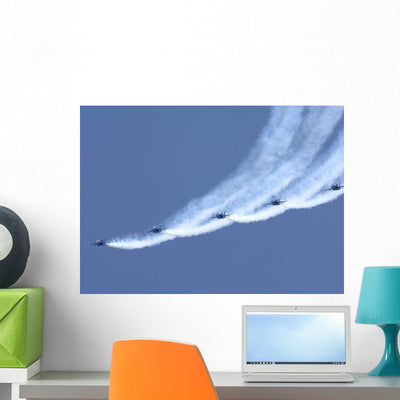 Blue Angels Performing Line Wall Decal shown on a wall