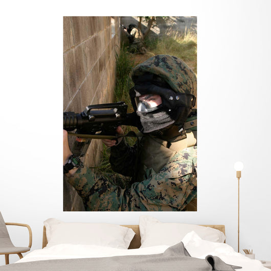 Marine Provides Security Wall Decal