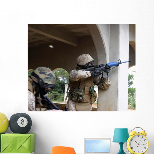 Marine Shoots Enemy Sniper Wall Decal