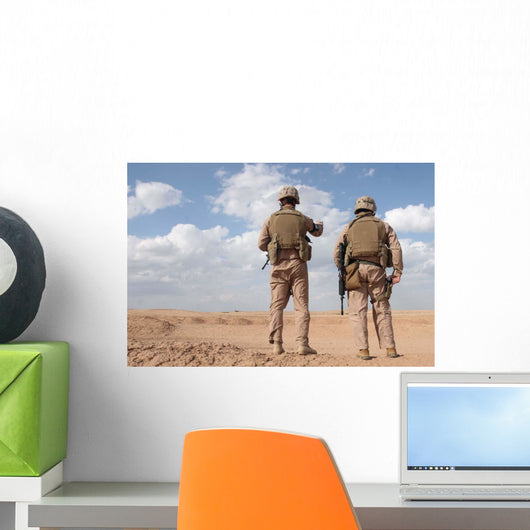Marines Scan Horizon for Wall Decal