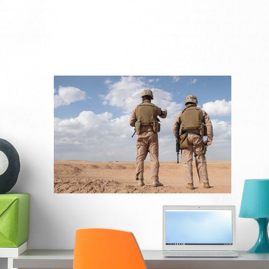 Marines Scan Horizon for Wall Decal