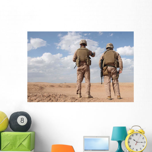 Marines Scan Horizon for Wall Decal
