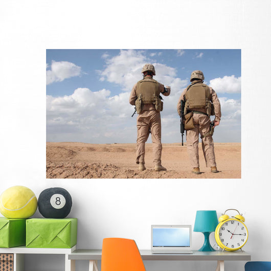 Marines Scan Horizon for Wall Decal