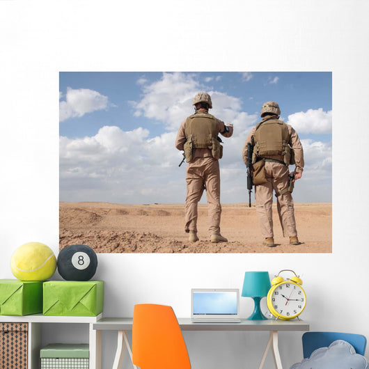 Marines Scan Horizon for Wall Decal