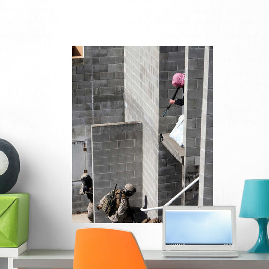 Marine and Role-playing Enemy Wall Decal