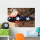 Soldier Holds United States Wall Decal