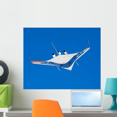 Blended Wing Body X-48b Wall Decal Design 2 shown on a wall
