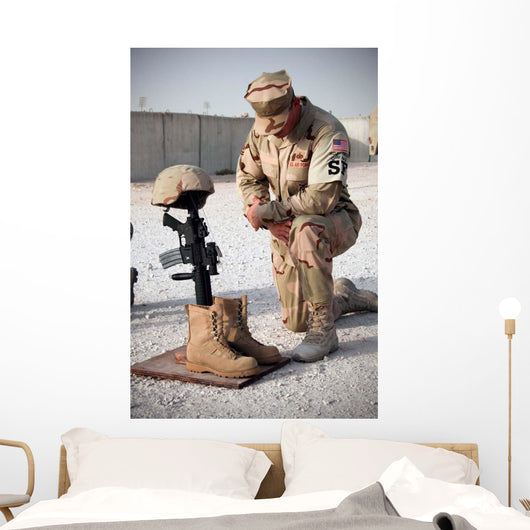 Soldier Bows to Pay Wall Decal