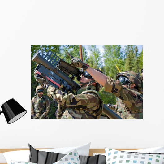 Soldier Operates Missile Launcher Wall Decal