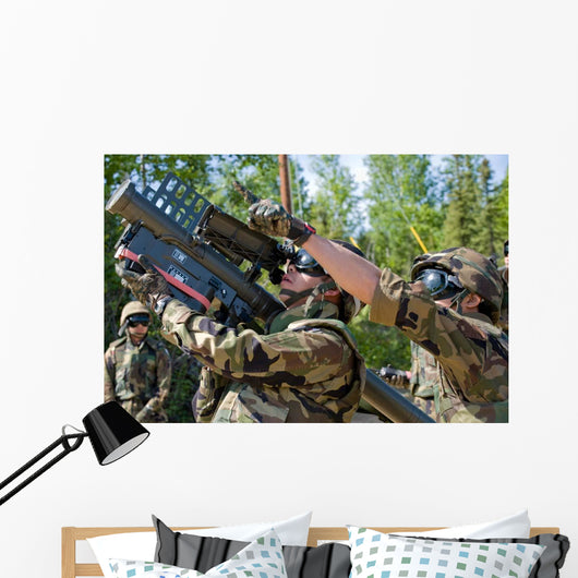 Soldier Operates Missile Launcher Wall Decal