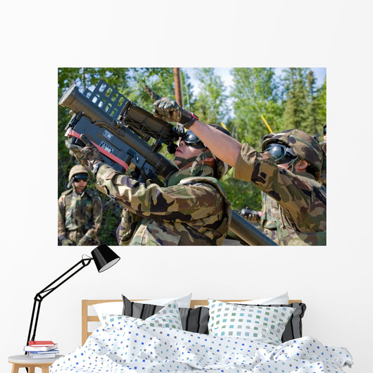 Soldier Operates Missile Launcher Wall Decal