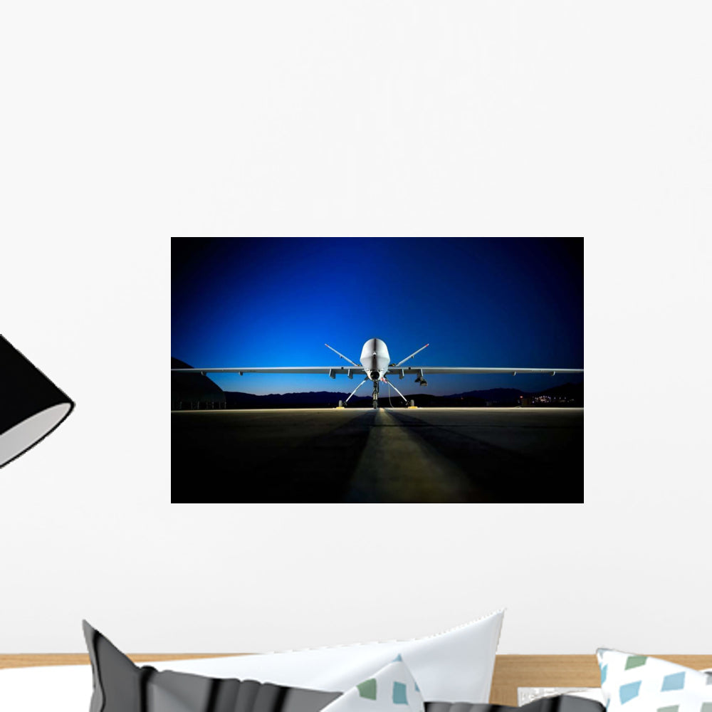 Mq-9 Reaper Sits Flightline Wall Decal - WallMonkeys.com – Wallmonkeys