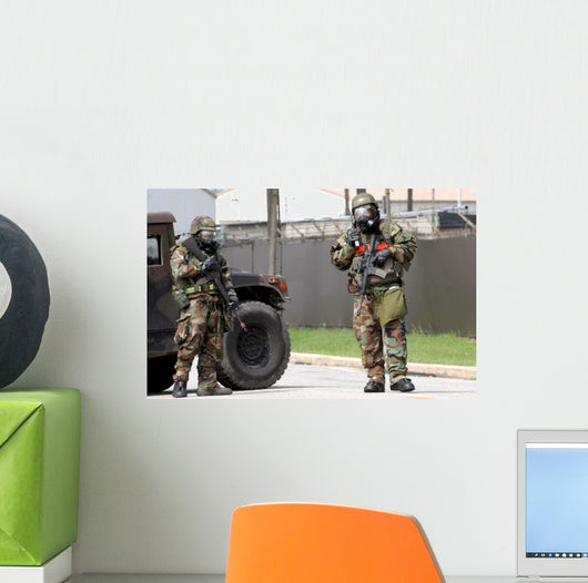 Soldiers Stand Guard Intersection Wall Decal