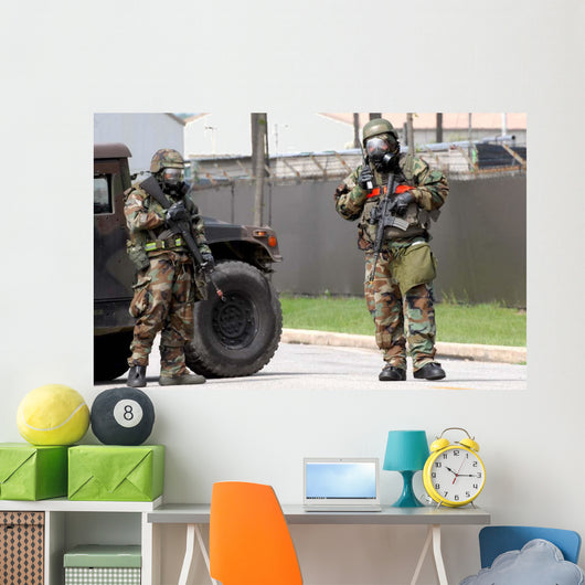 Soldiers Stand Guard Intersection Wall Decal