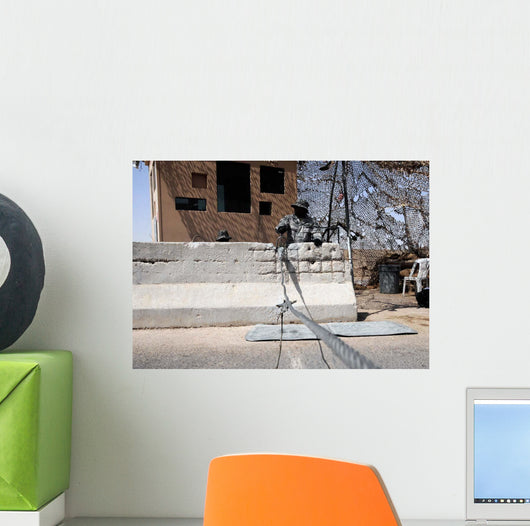 Airman Stands Post to Wall Decal