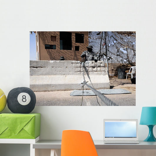 Airman Stands Post to Wall Decal