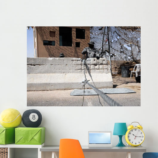 Airman Stands Post to Wall Decal