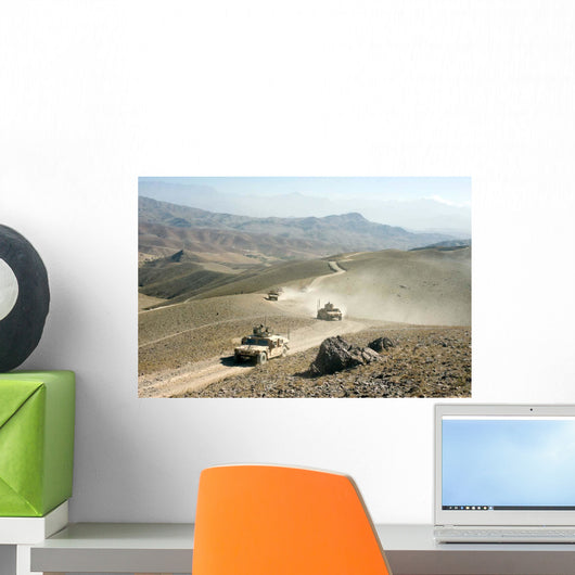 Humvees Traverse Rugged Mountain Wall Decal